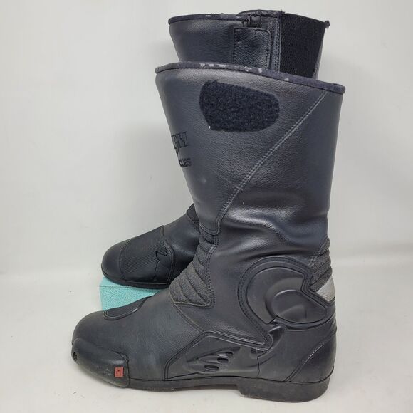 1997 Triumph Motorcycles Boots Black Leather Mens Size 11.5 EU45 Side Zip Racing